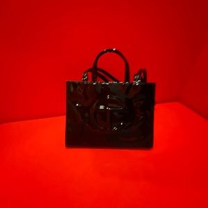 Telfar medium patent leather shopping tote